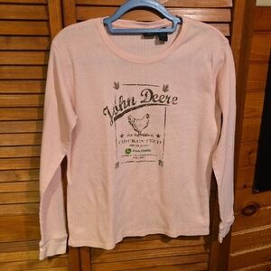 John Deere Light Pink Long Sleeve Tee